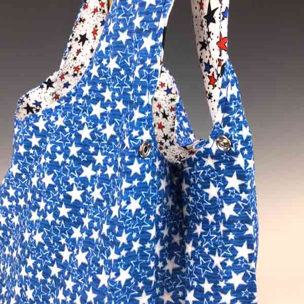 Eco Friendly FoldUp Market Bag-Red White Blue Star - Image 6